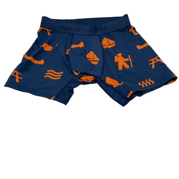 Pair of Thieves Other - Pair Of‎ Thieves Men's Boxer Briefs Small Blue W/ Orange Camping Icons